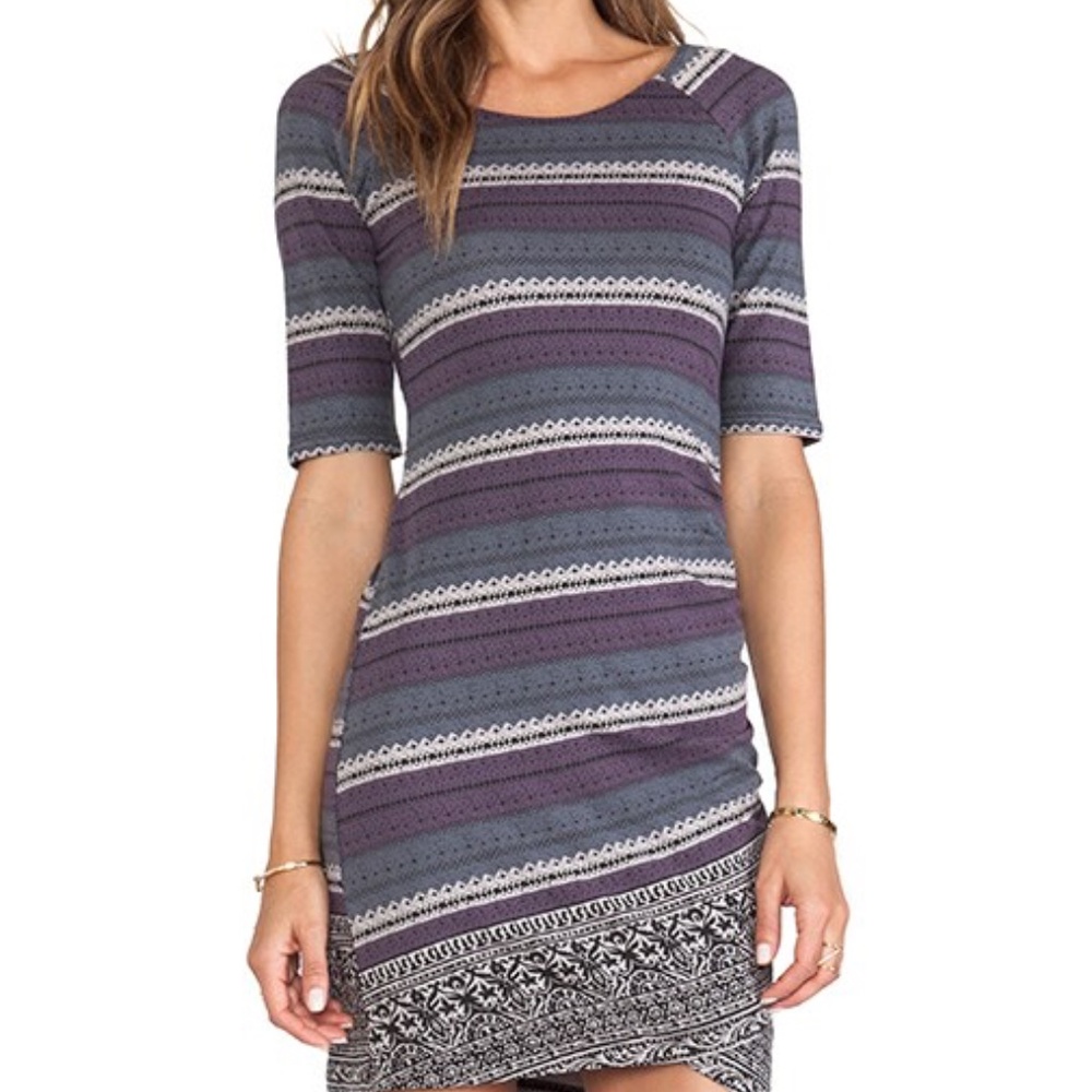 NWT Free People - Border Print Bodycon Dress - S - Stone